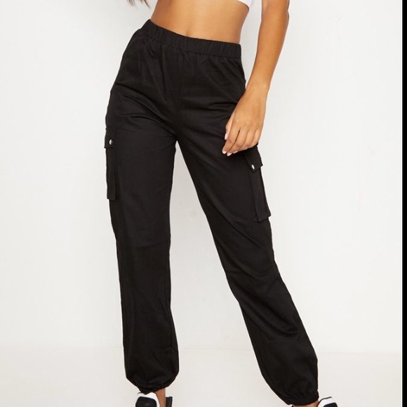 PrettyLittleThing Pants - black cargo pants